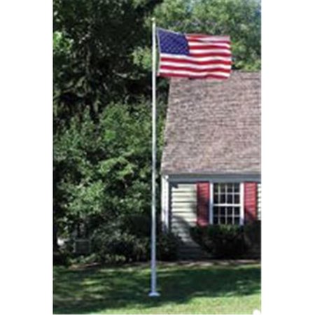 ANNIN FLAGMAKERS 40 ft. Fiberglass Flagpole with Hinged Base & Internal Halyard; White 744910